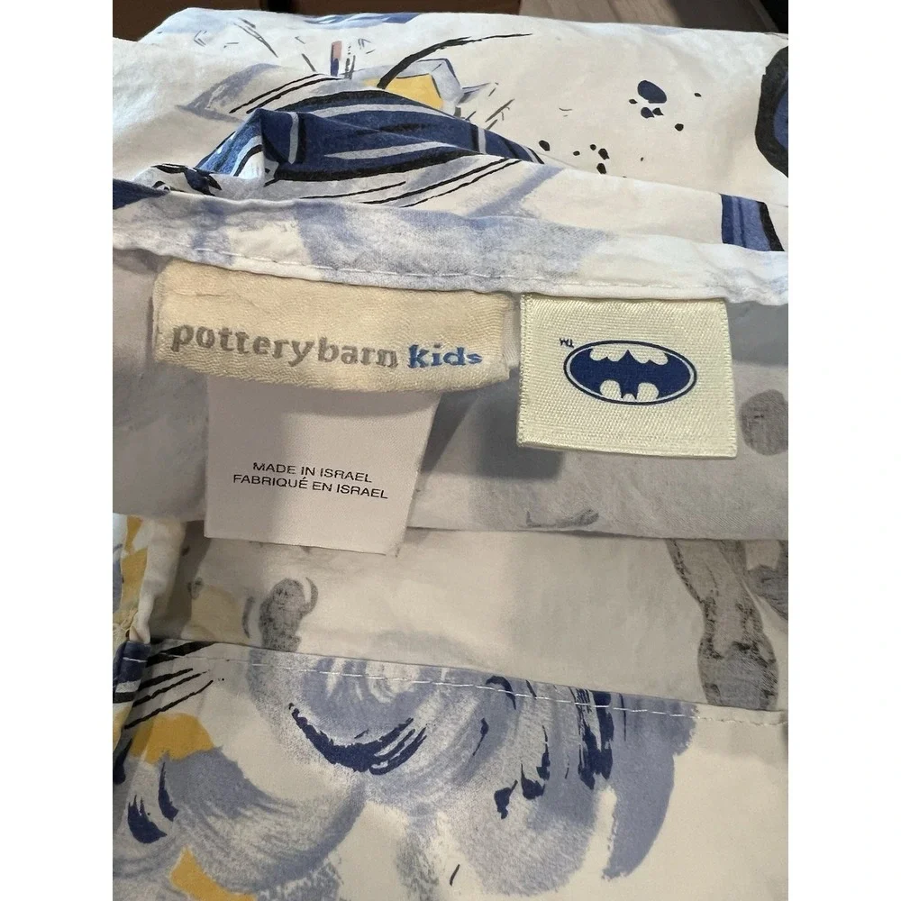 Pottery Barn Kids Marvel Batman Flat Sheet and Pillowcase- Twin Size-DC Comics